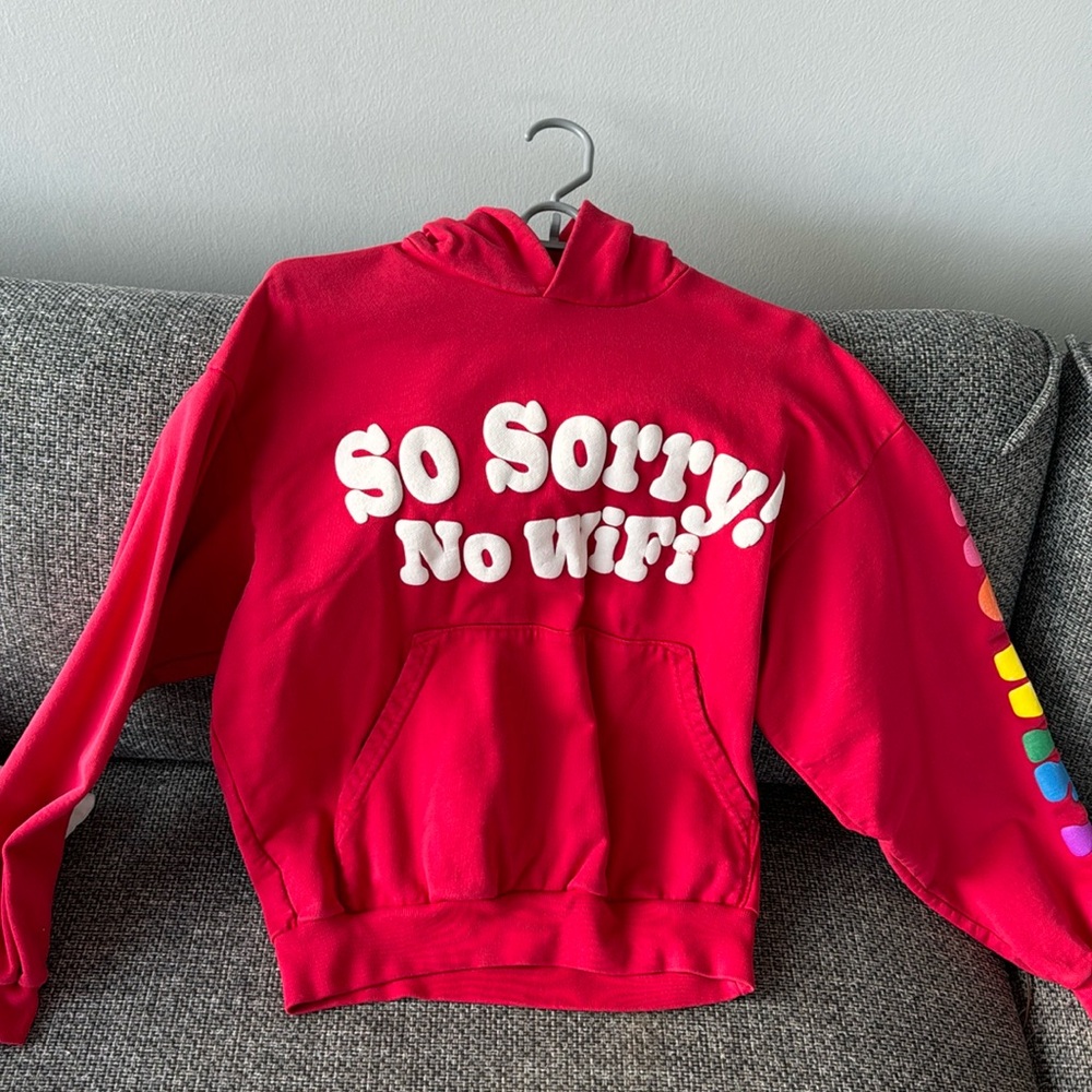 UNISEX Red - “so sorry no WiFi”  limited edition Madhappy hoodie